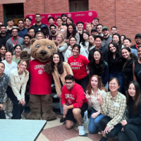 The MSBA cohort enjoys an ice cream social with special guest Touchdown, Cornell’s mascot.