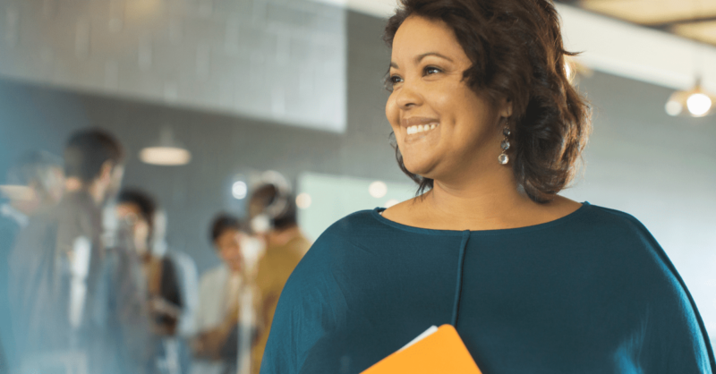 Smiling businesswoman in office